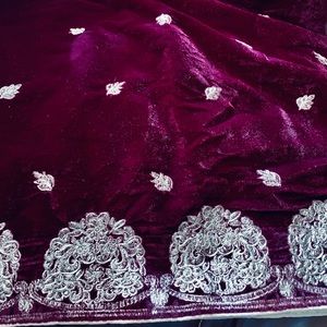 Hand made Fancy Velvet embroidered large wrap/ shawl Cco 🌹